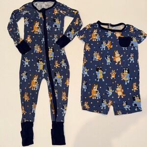 Little Sleepies Bluey Dance Mode Zippie and Pocket Shorty Romper 18-24 Months